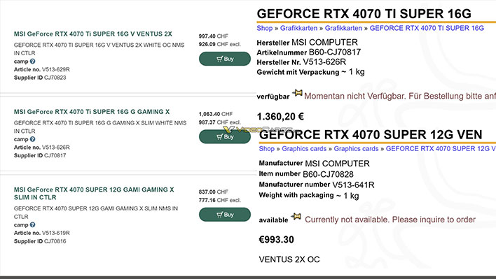 A Dozen Msi Geforce Rtx Super Gpus Land At Retail Early Confirming