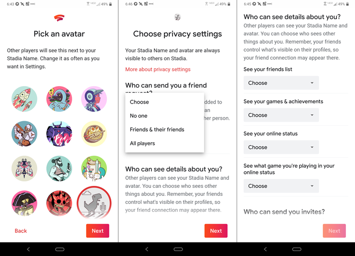 google stadia setup permissions