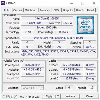 процессор 10600k 1