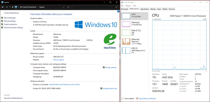 eMachines T1090 2020 Windows System