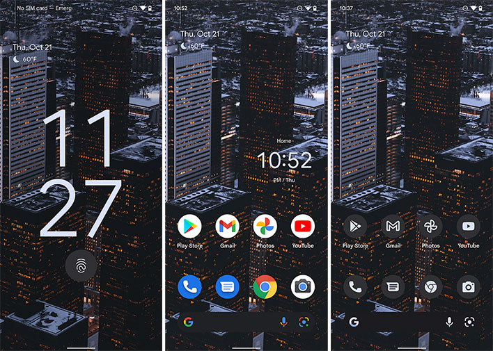 Pixel 6 Pro Lock 화면 및 홈 화면