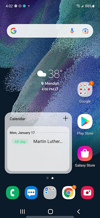 Galaxy S21 FE One UI 40 customizable widgets home screen