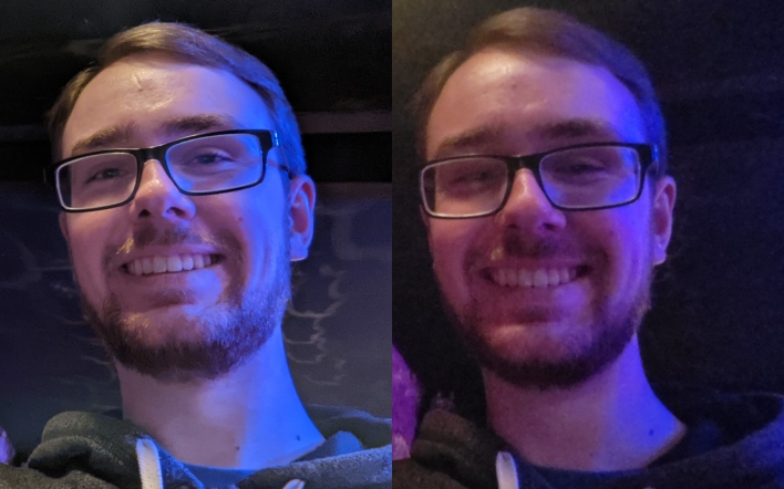 samsung galaxy tab s8 op7t selfie low light comparison