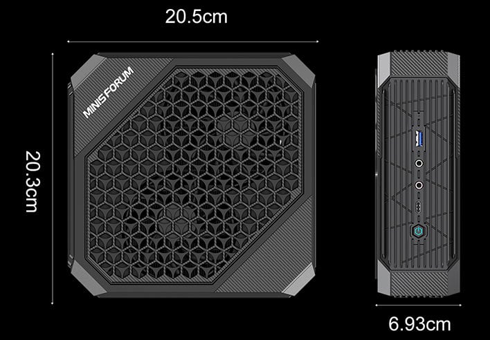 Minisforum HX90G dimensions