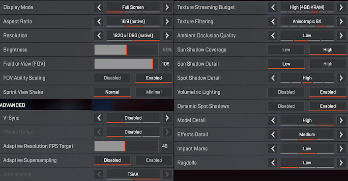 Titanfall 2 ROG Ally Game Settings