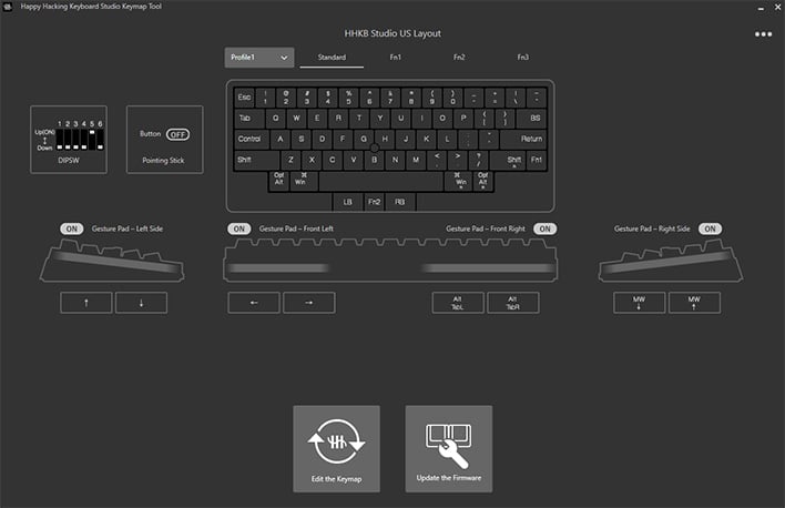 Инструмент раскладки клавиатуры Happy Hacking Keyboard Studio