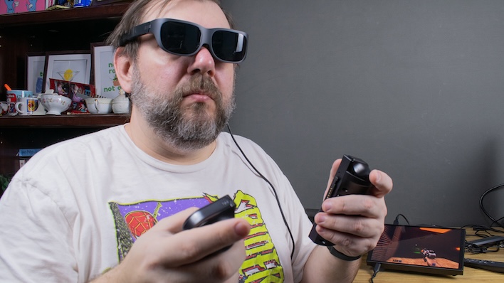 wearing glasses on face lenovo legion go