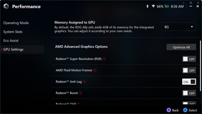 ac gpu settings armoury crate