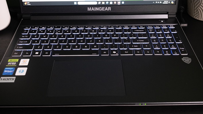 maingear ml 16 keyboard mouse pad view