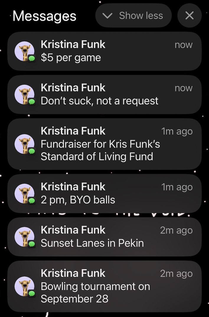 actual notifications