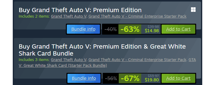 gta online steam price