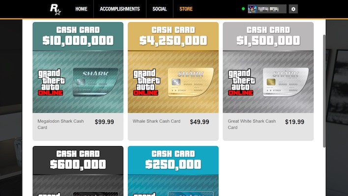 gta online shark cards