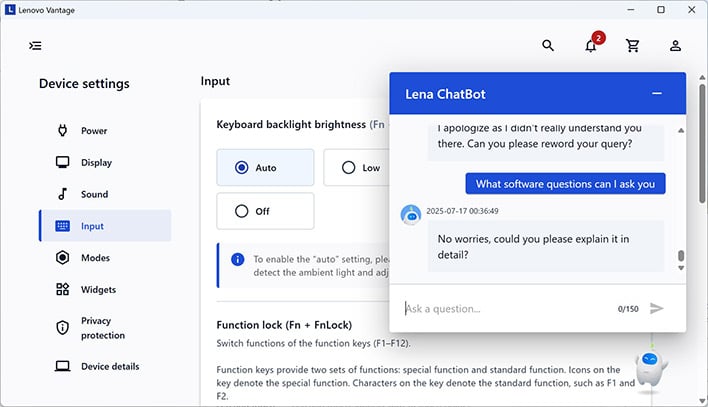 lenovo yoga 9i 2 in 1 atto lena chatbot