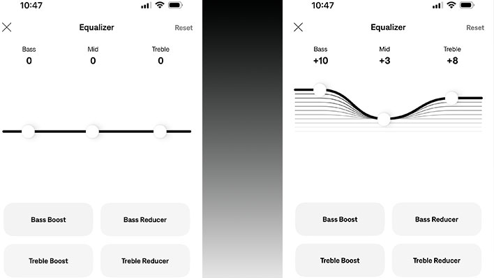 EQ graphs from Bose's companion app.