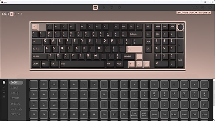 VIA software (Basic page)