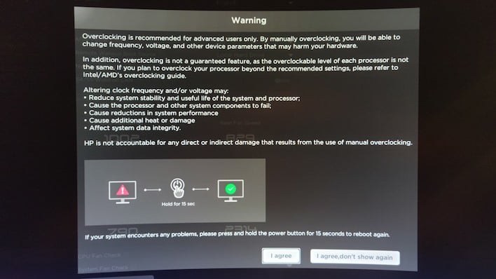 manual overclocking warning