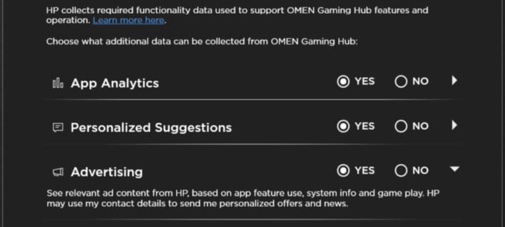 omen gaming hub analytics