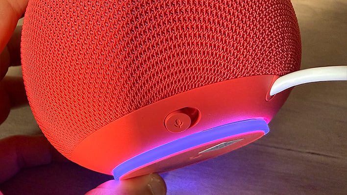 Microphone toggle on the Google Home Speaker.