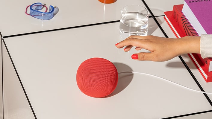 Google Home Speaker on a stylish table.