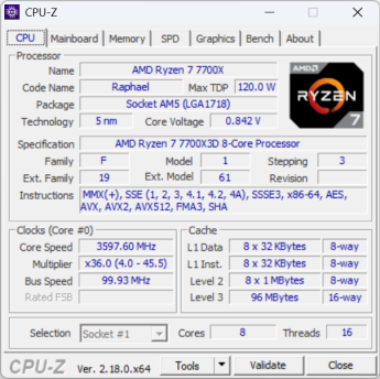 cpuz 7700x3d 1