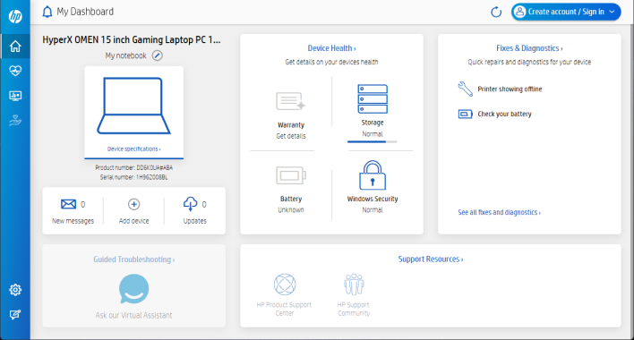 app hp support assistant