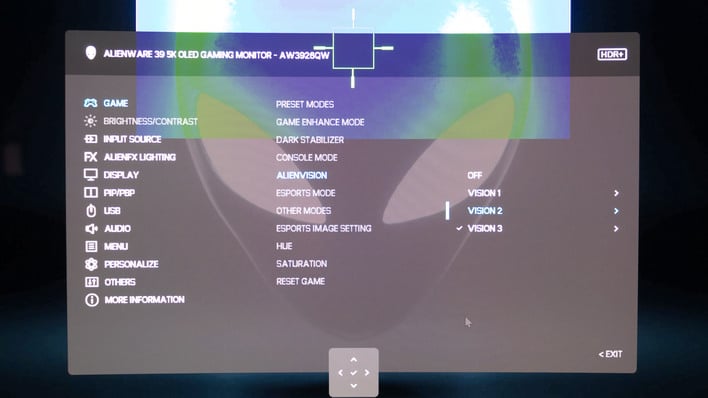 osd 3 alienvision aw3926qw