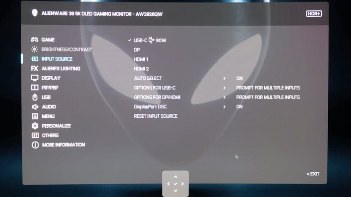 osd 4 input source aw3926qw