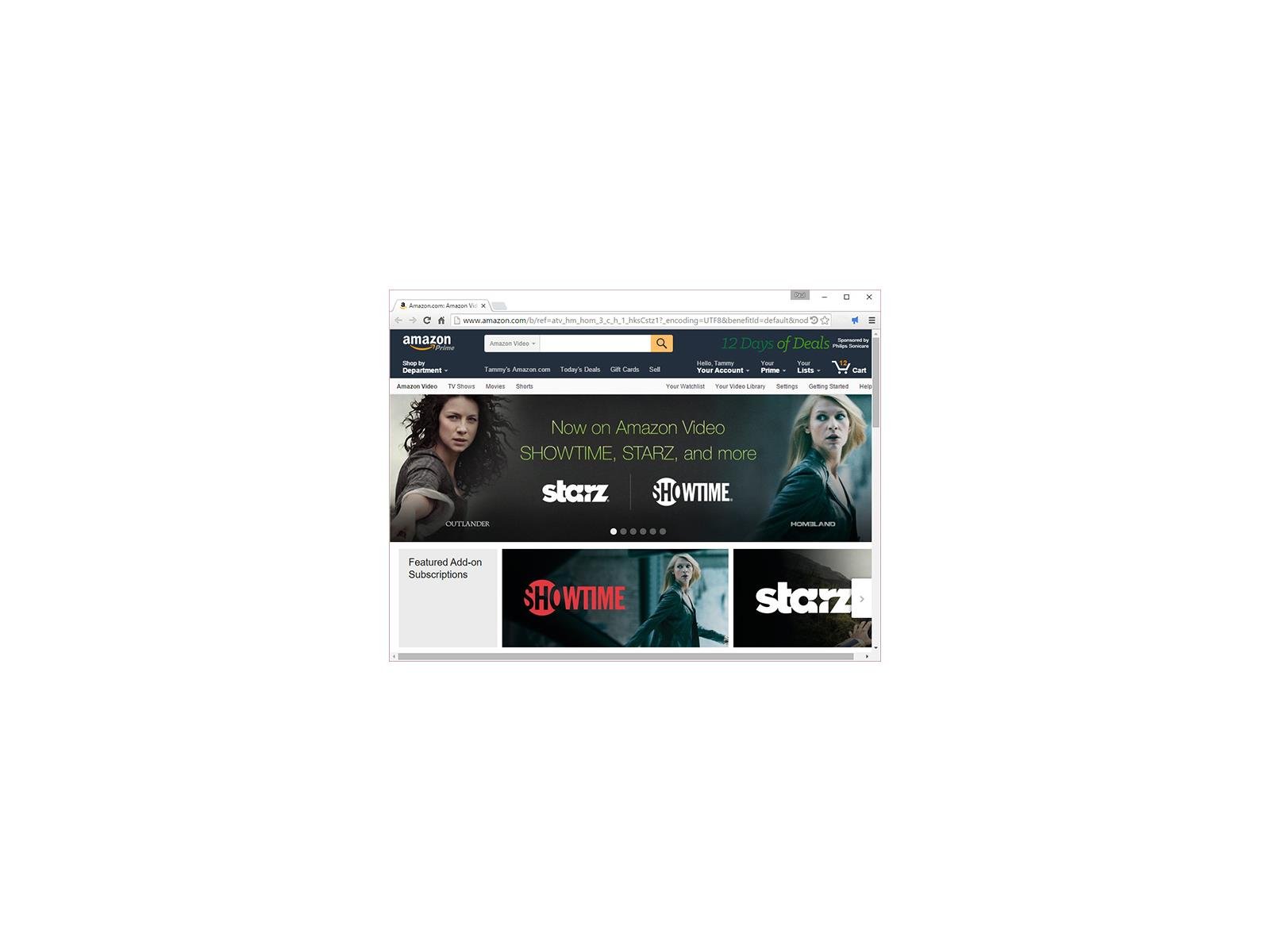 Add starz subscription discount to amazon prime