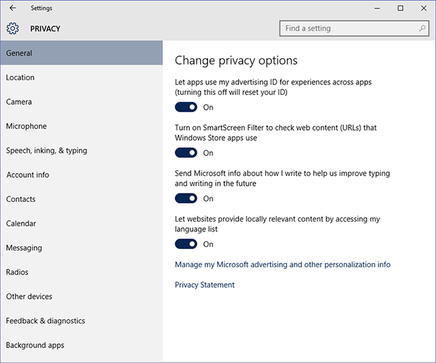 Windows 10 Privacy
