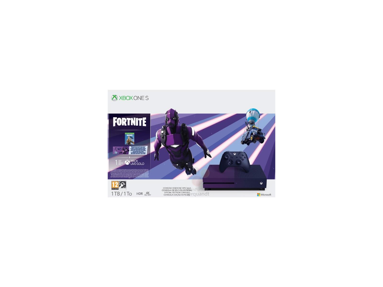 rutina Fuera de servicio castigo Purple Fortnite Edition Xbox One S Console Leaks Ahead Of E3 | HotHardware