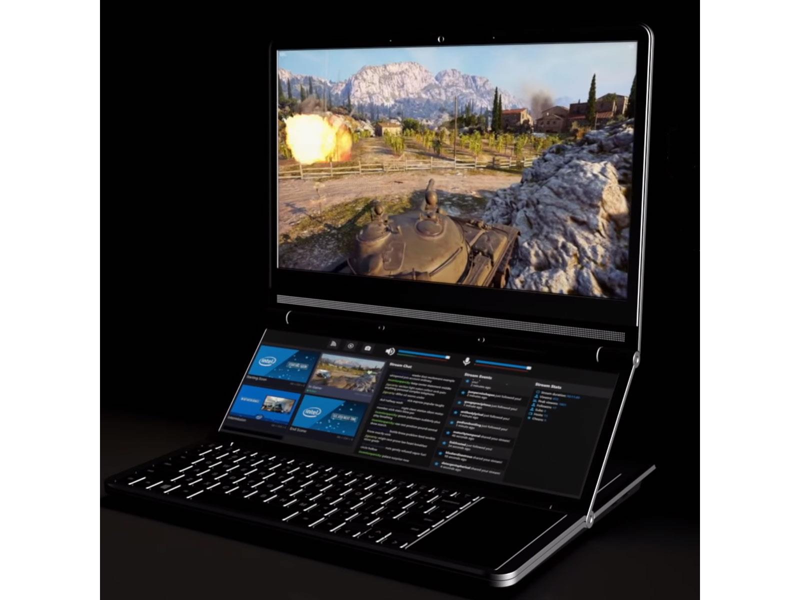 4x3 1600x1200 highres intel honeycomb glacier dual screen laptop concept