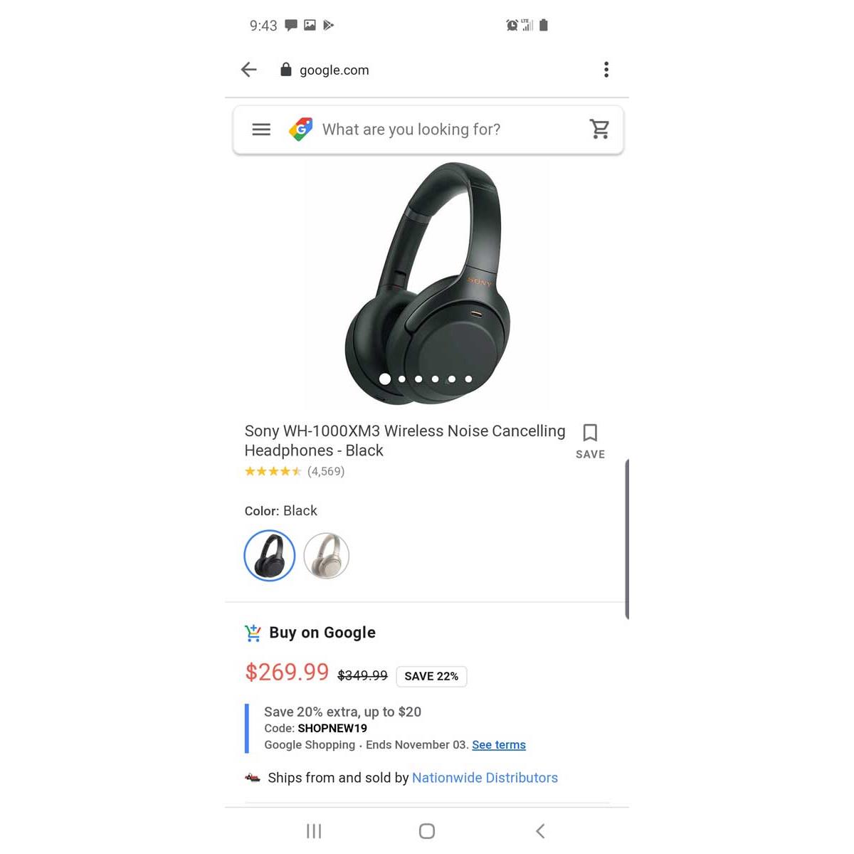 Google cheap shopping headphone