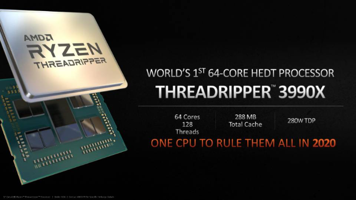 AMD подтверждает флагманский процессор Zen 2 Ryzen Threadripper 3990X с 64 ядрами и 128 потоками