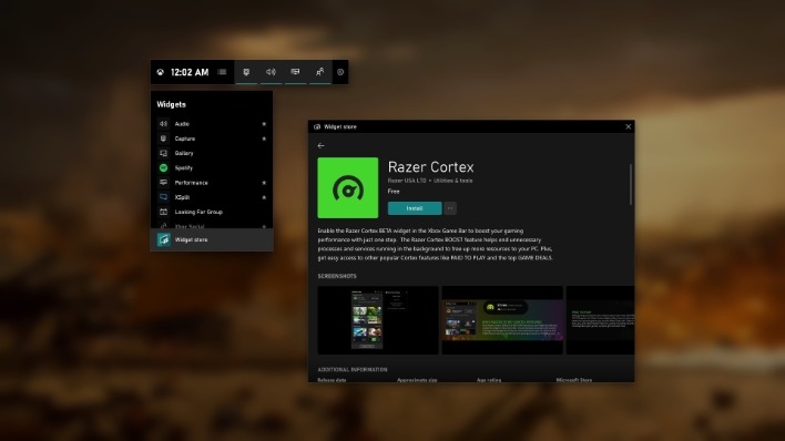 Xbox Game Bar получает пользовательские виджеты от Razer и XSplit вместе с собственным магазином