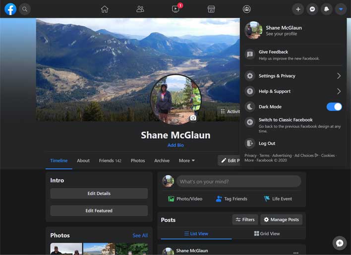 Facebook - Dark Mode Expanded —