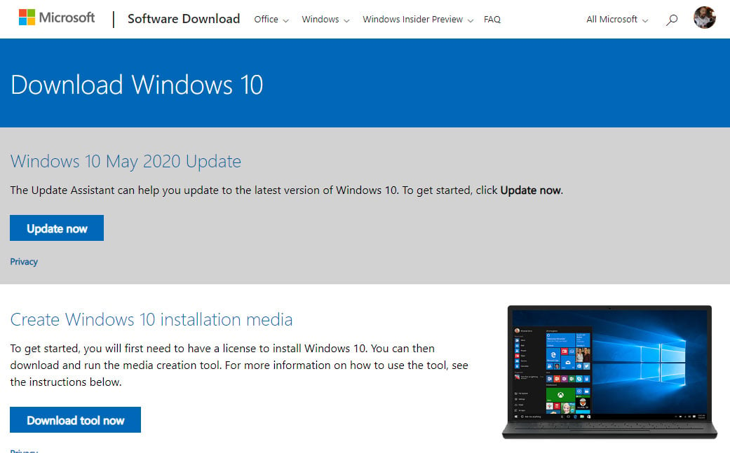 windows 10 download official website