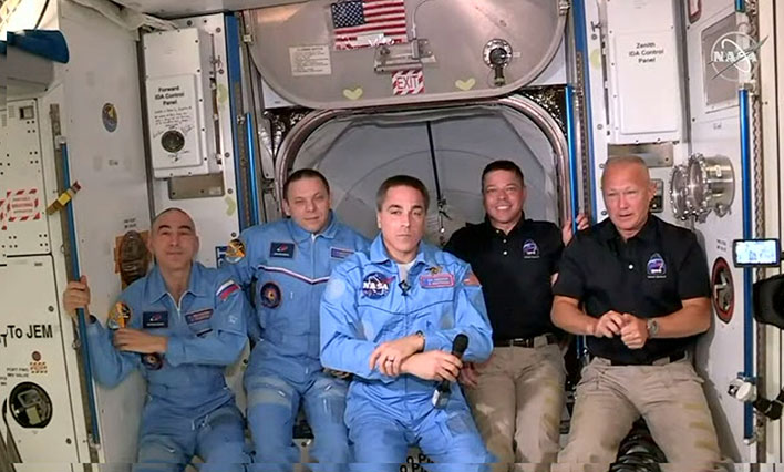 nasa and spacex crew arrive at the international space station
