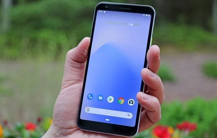 pixel 3a xl front in hand