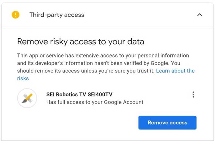 google warning