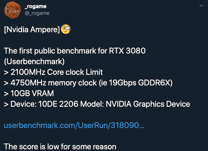 NVIDIA GeForce RTX 3080 Gaming Benchmarks Leak Out - Up To 35