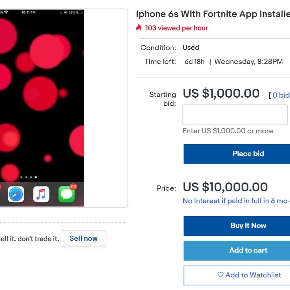 Apple-Epic Insanity Leads To iPhones With Fortnite Installed Selling For  $10,000 On