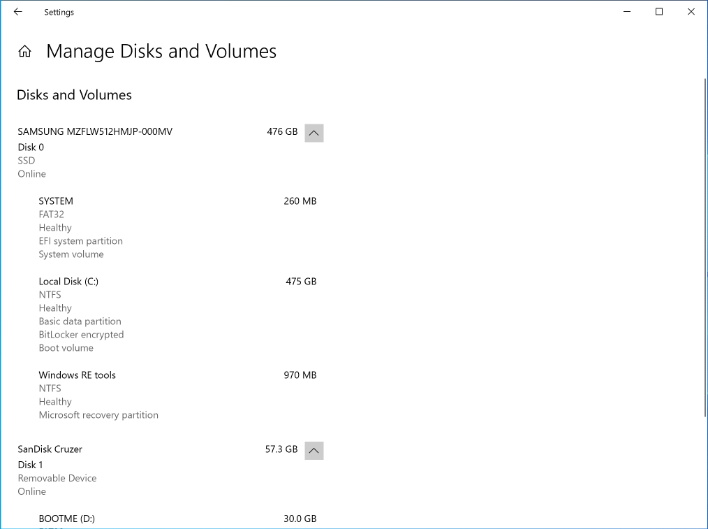 disk management windows 10 command