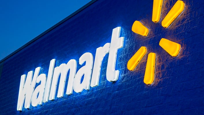 walmart store exterior at night