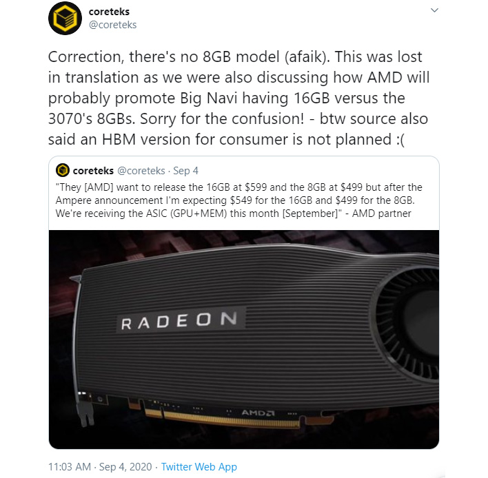 Radeon RX 6000 Series Pricing