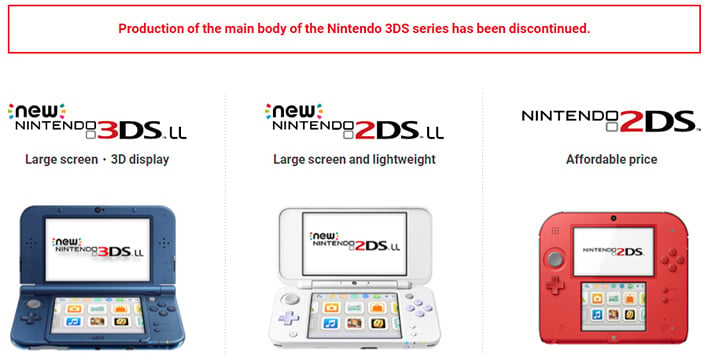 Nintendo 3ds discontinued