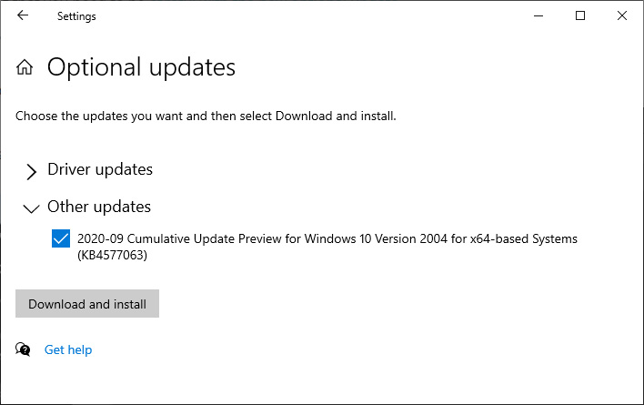 Windows Update Settings