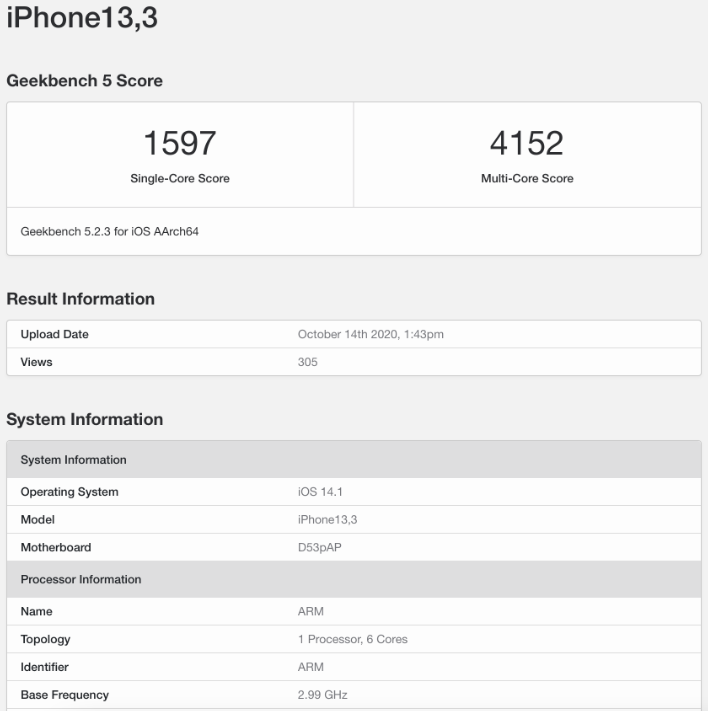 iphone 11 geekbench