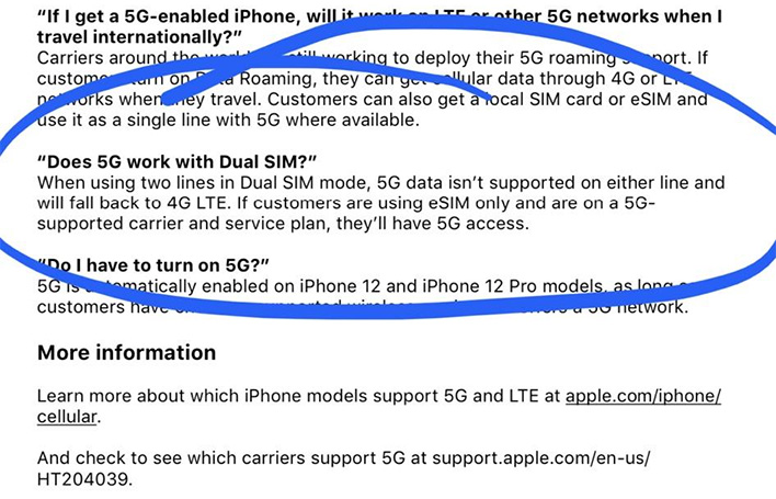 Apple 5G SIM Support