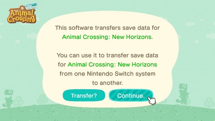 Does animal crossing save deals to the switch