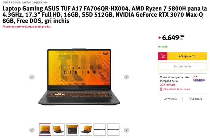 ASUS TUF Gaming A17 Laptop Leaks With Ryzen 7 5800H And RTX 3070